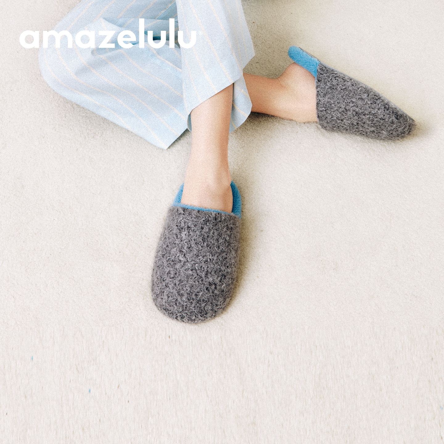 amazelulu棉拖鞋女士冬2026新款保暖加绒家居室内防滑毛毛拖鞋男