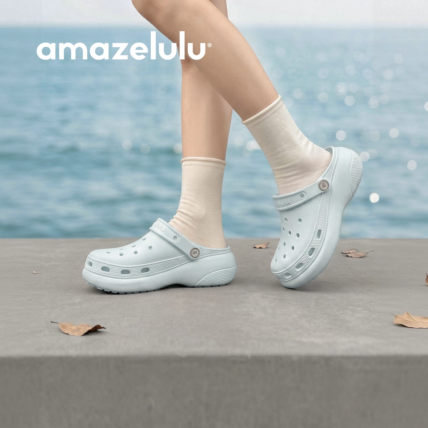 amazelulu洞洞鞋增高防滑防臭图片