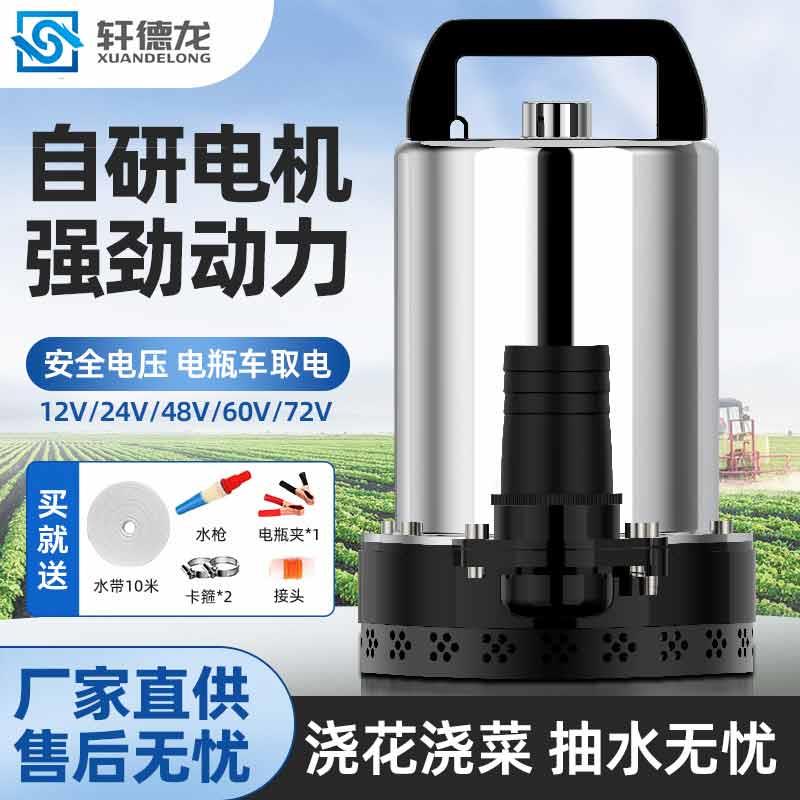 直流潜水泵48V60V72伏家用电动车水泵12V24V瓶小型农田灌溉抽水机