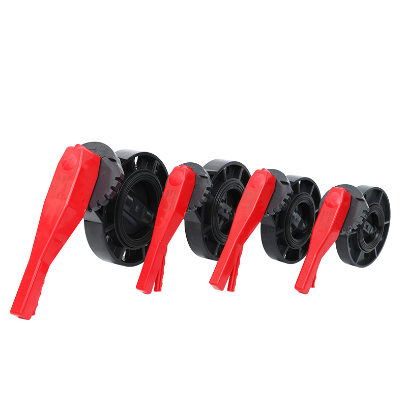 PVC蝶阀法兰塑胶对夹蝶阀手动UPCVC管道塑料阀门开关密封手柄蝶阀