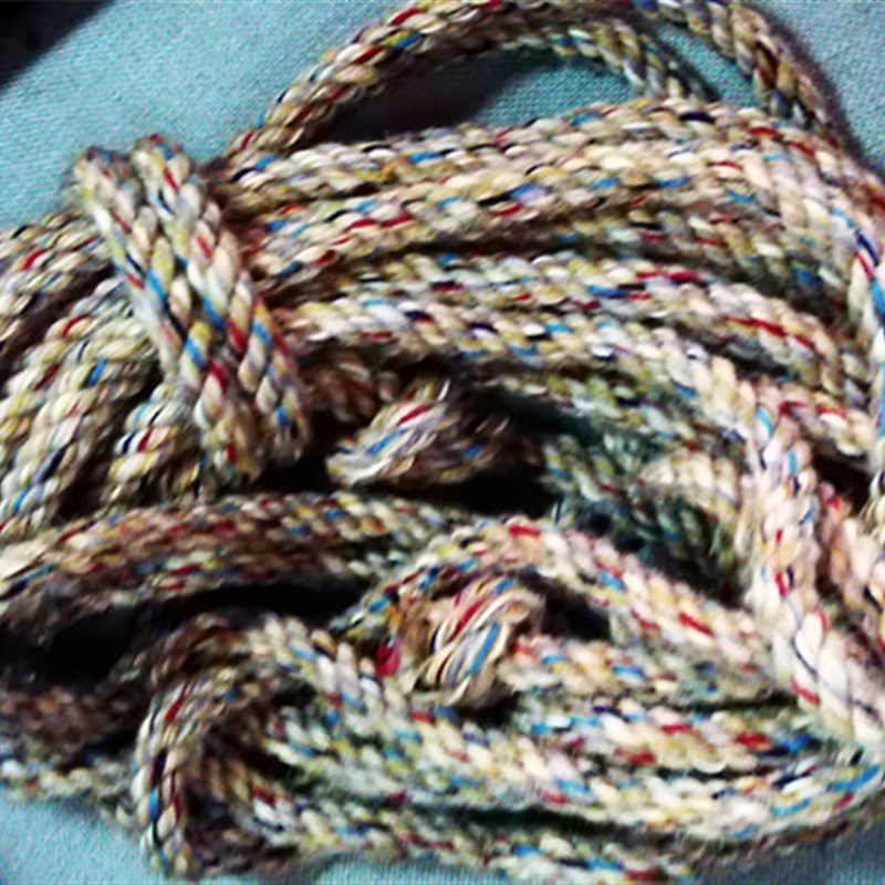 6mm14mm18mm粗彩色花圆麻绳毛线混合绳拔河绳装饰用绳捆绑绳包邮