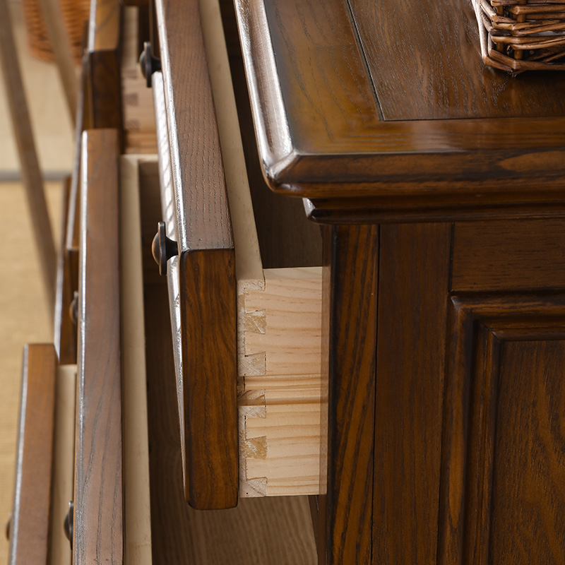 卡万利美式斗柜实木乡村玄关柜靠墙客厅柜储物柜三四五斗橱收纳柜