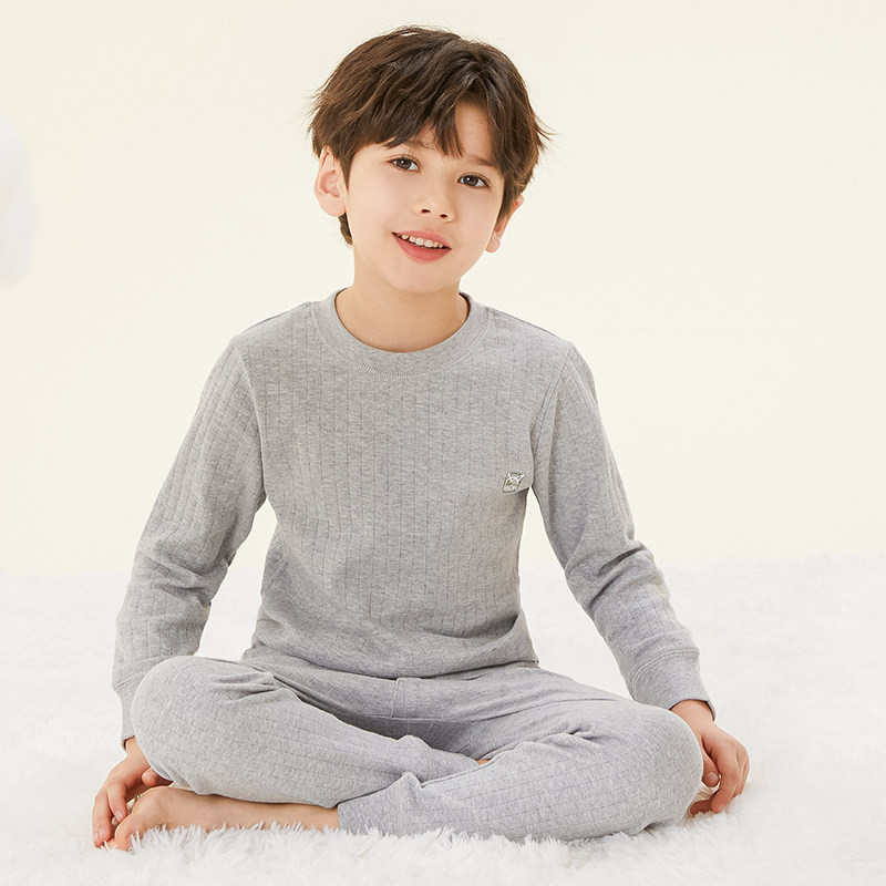 儿童内衣纯棉套装春秋季男童中大童秋衣卫生裤男孩全棉打底棉毛衫