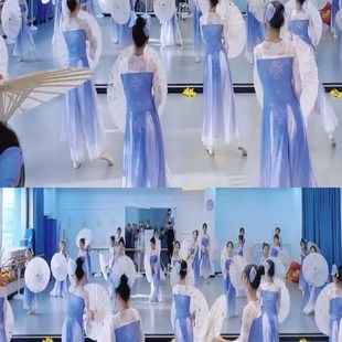 如梦令舞蹈表演服儿童古典舞飘逸演出服装女童身韵纱衣汉服伞道具