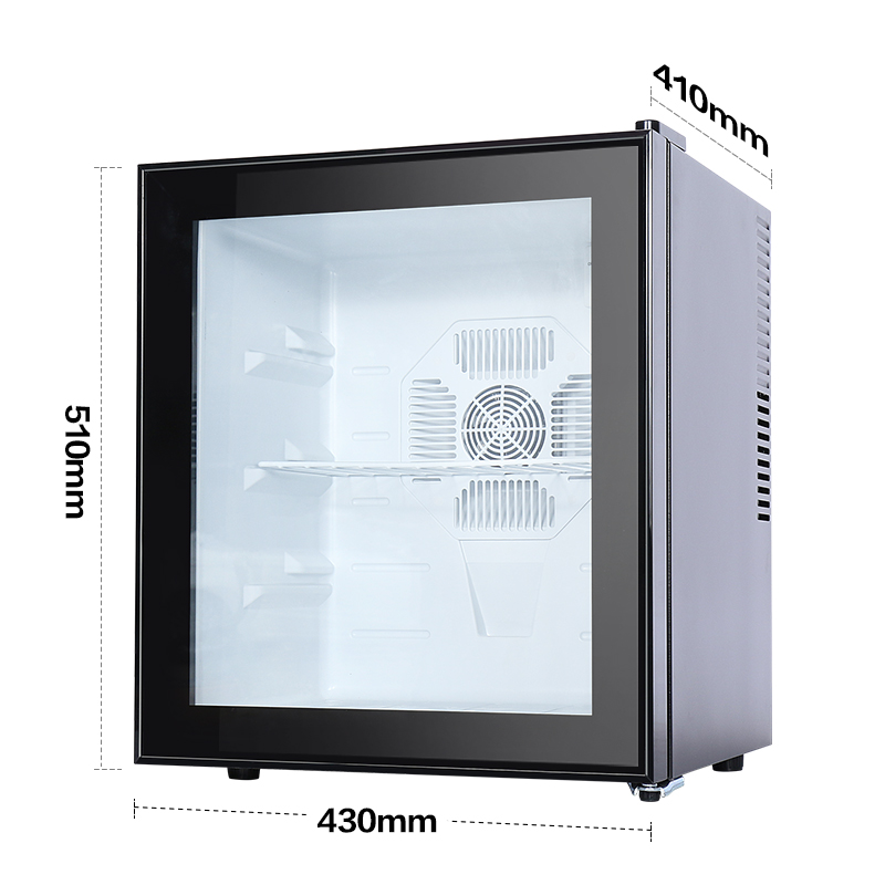 酒店客房用迷你静音小冰箱玻璃门宾馆化妆品保鲜饮料冷藏展示柜小