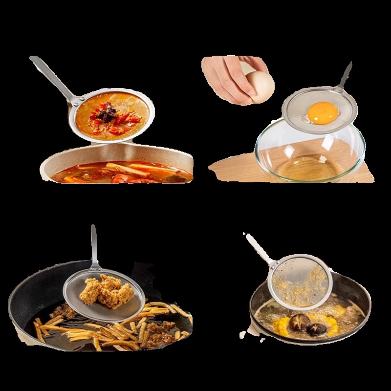 漏勺过滤网筛304不锈钢100目超细密家用厨房撇隔油勺细网打沫漏网