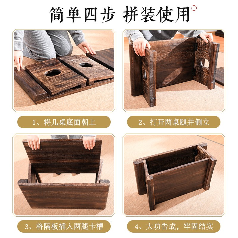 实木飘窗小茶几可折叠榻榻米小桌子阳台坑几矮桌地桌家用日式茶座