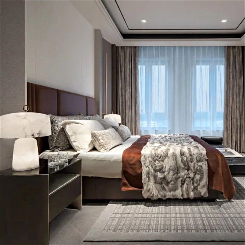 酒店样板间别墅软装意式轻奢高级感床品套件搭毯抱枕定制靠枕靠包