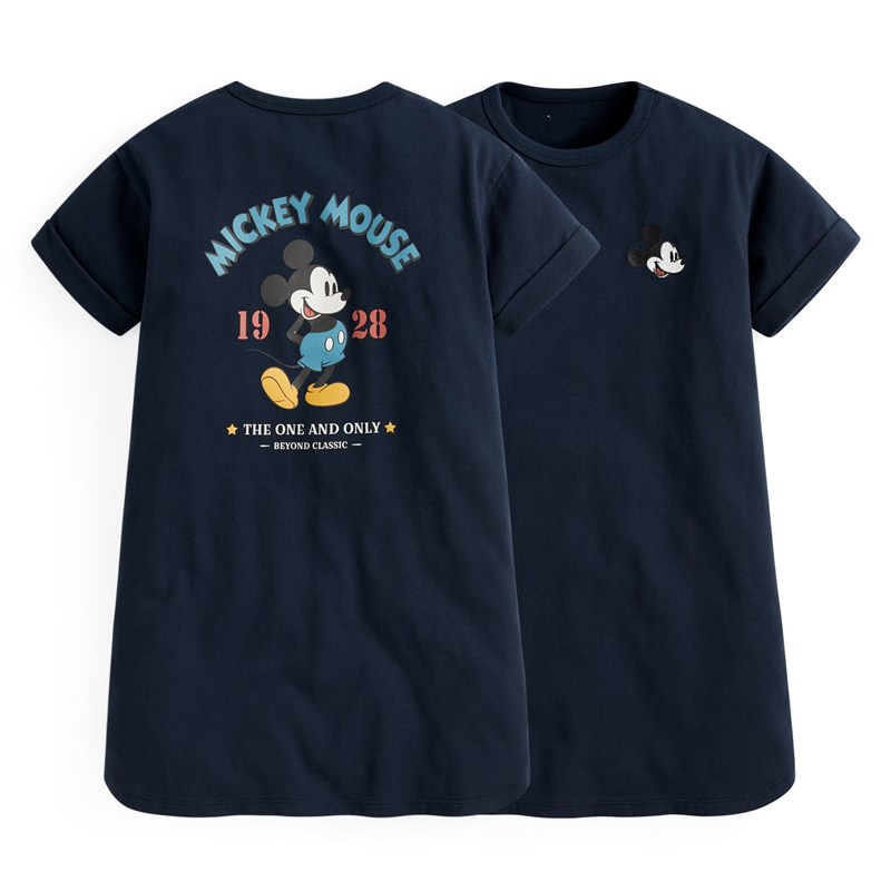 夏季女童短袖T恤宽松显瘦竹节棉薄款女孩百搭淑女连衣裙卡通长款