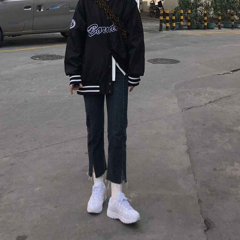 黑色开叉直筒显瘦牛仔九分裤女大码高腰弹力直筒裤适胖mm胯大腿粗,女装/女士精品,大码连衣裙,淘宝优惠券,粉丝福利购,淘宝优惠卷