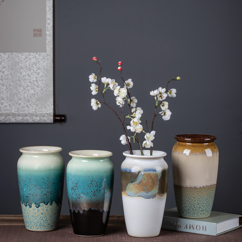 景德镇陶瓷插花瓶小摆件客厅书房北欧简约新中式鲜花水养磨砂瓷瓶