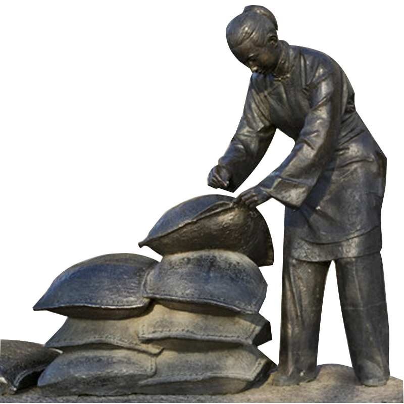 玻璃钢仿铜铸铜码头文化搬运工人物雕塑户外广场公园主题装饰摆件