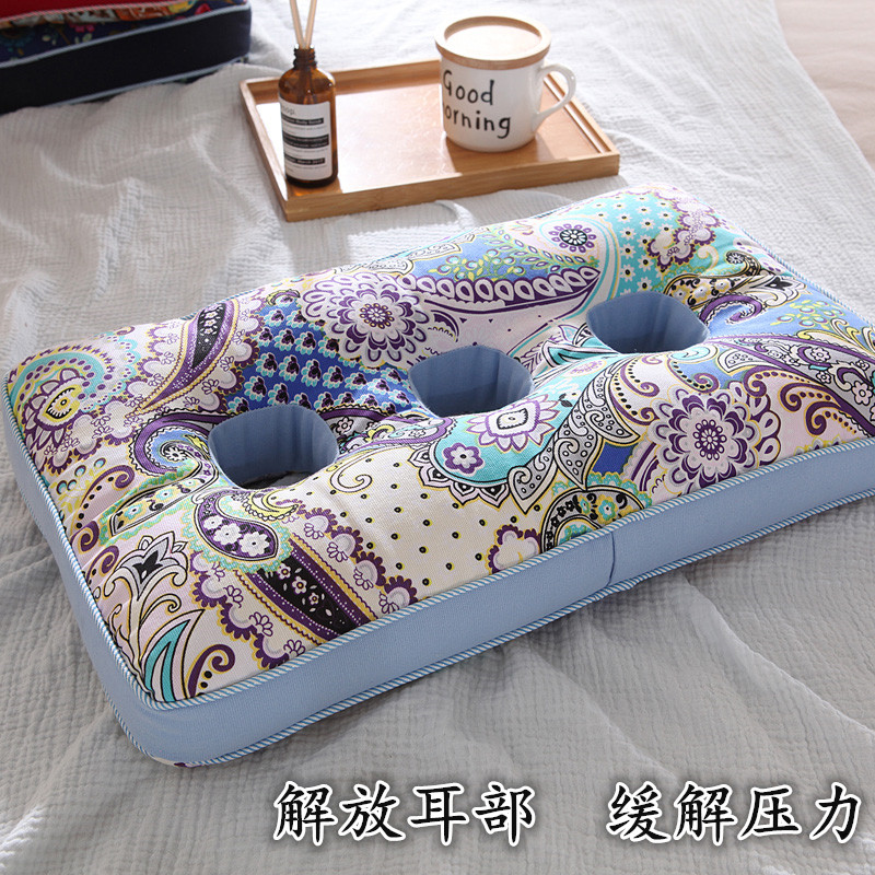 老人护耳枕头老粗布枕套单人荞麦壳硬枕芯成人护颈不压耳朵保健枕,床上用品,枕头/枕芯,淘宝优惠券,粉丝福利购,淘宝优惠卷