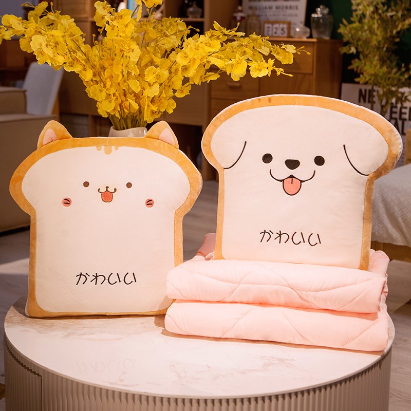 抱枕被子两用办公室午休二合一折叠小毯子汽车载午睡枕头靠背沙发