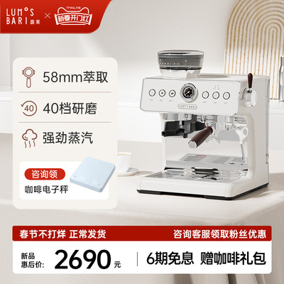 露茉意式研磨一体咖啡机Solar 58mm专业家用半自动咖啡机[送秤]