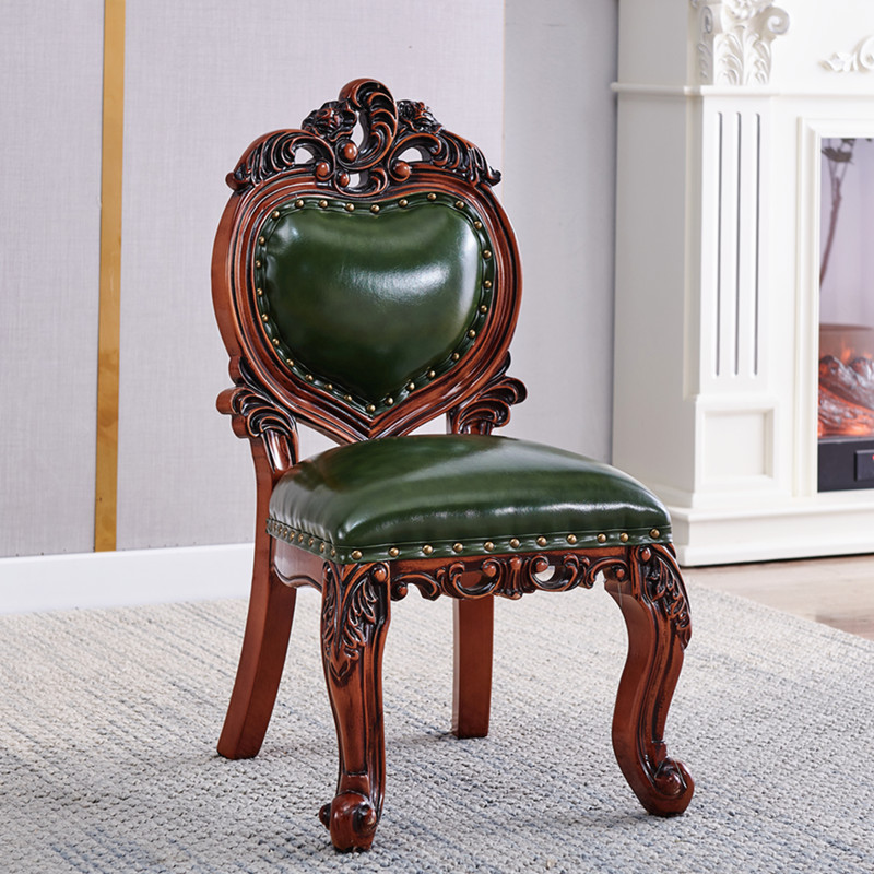 美式小椅子实木矮凳板凳儿童靠背皮凳子客厅沙发凳成人茶几凳家用