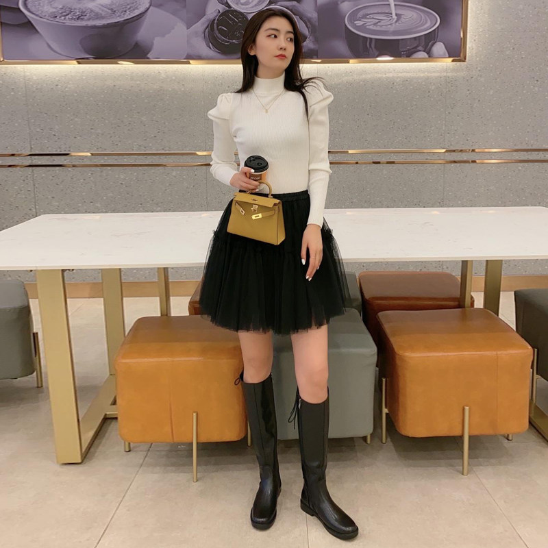 半身裙新款短裙黑色50厘米原创仙女复古显瘦飘逸优雅清凉垂感百搭