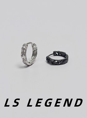 国风貔貅耳环男潮流民族风女镀银中式中性镂空防过敏黑色小众独特