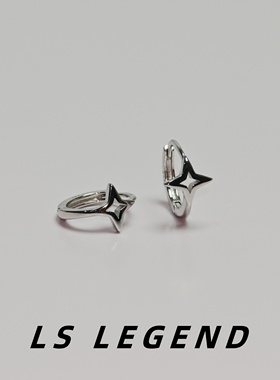 星星耳钉纯银925星芒耳环个性中性简约防过敏男小众女款时尚流行