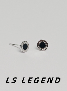 罗马数字耳钉纯银999防过敏男耳饰痞帅中性个性睡觉可带潮流时尚