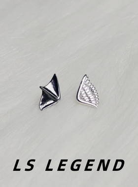 天使与恶魔耳钉银针女款小众设计可爱独特耳饰男精致复古个性气质