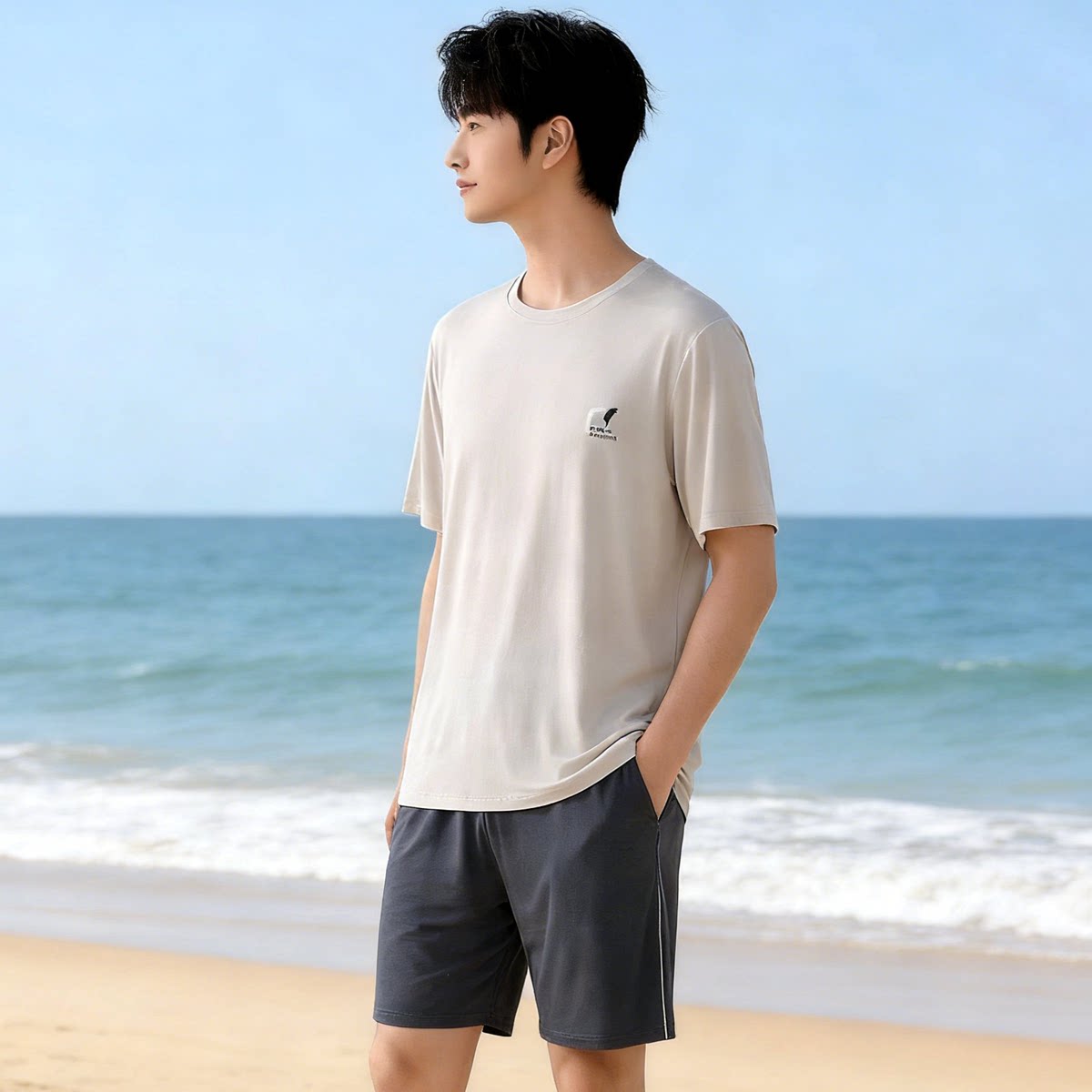 绮瑞2026新品7A抗菌男春夏季短袖莱赛尔睡衣休闲莫代尔大码家居服