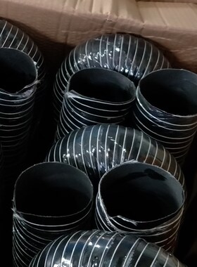 黑色高温风管硅胶钢丝通风管内径25 50 60 I70 100 120 耐高温软