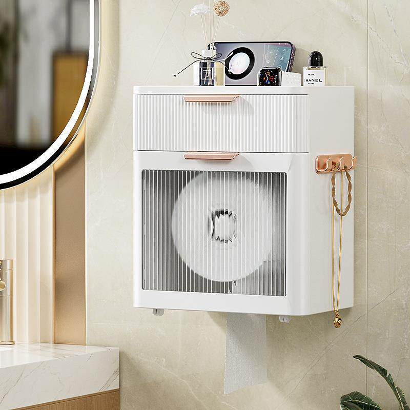 卫生间纸巾盒洗脸巾收纳盒免打孔防水厕所卷纸盒壁挂卫生纸置物架