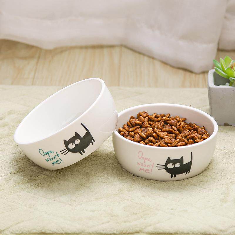 狗碗猫碗猫饭盆零食水碗狗食盆陶瓷大口径可爱卡通沙拉碗宠物食碗