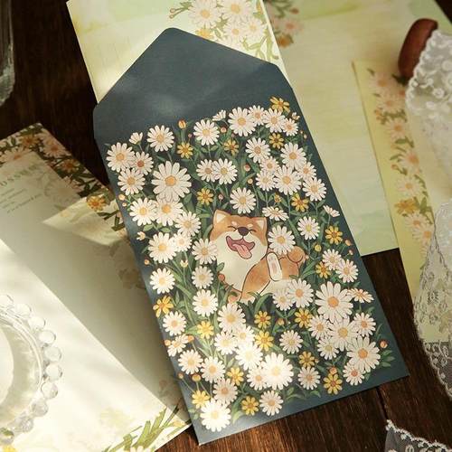 创意花丛系列信封信纸套装小清新高级情书信笺套装男女告白信笺