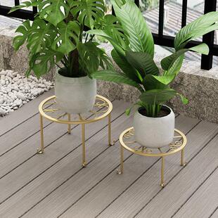 落地式单层铁艺矮花架子阳台客厅花盆架子简约室外绿萝小花架户外