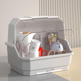 厨房置物架茶杯水杯架子沥水架碗架放碗筷家用带盖防尘杯子收兰之