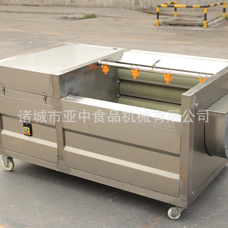 厂家生产毛刷清洗机商用毛辊土豆去皮机全自动小型莲藕磨皮机