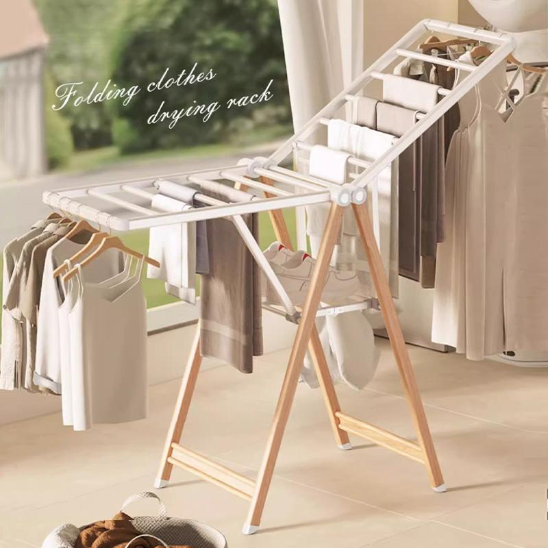 四季沐歌落地折叠晾衣架室内阳台加厚铝合金晒衣杆衣架子晒被神器