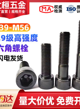M39M42M48M56 12.9级高强度内六角螺丝钉加长杯头螺栓圆柱头螺钉