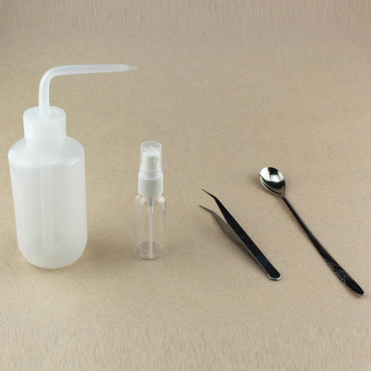 创意微景观工具四件套园艺工具小勺/镊子/滴水壶/喷瓶种花工具
