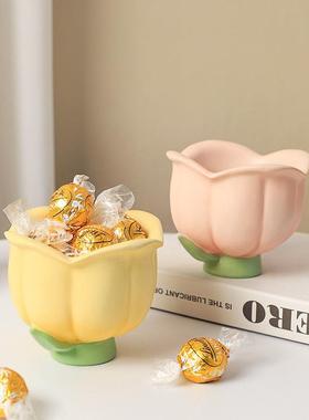 如果创意花朵家居装饰品首饰置物盒玄关钥匙客厅桌面杂物收纳摆件