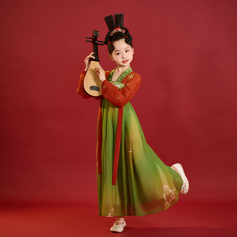 女童汉服唐宫夜宴古风儿童中国风唐装舞蹈演出服敦煌表演服古典舞