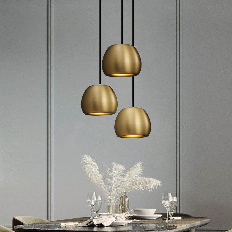 全铜小吊灯床头吊灯现代简约轻奢金色书房卧室灯极简飘窗长线单头