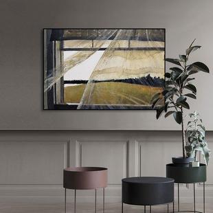 安德鲁怀斯海边的风挂画小众名画卧室房间抽象艺术装饰画风景壁画