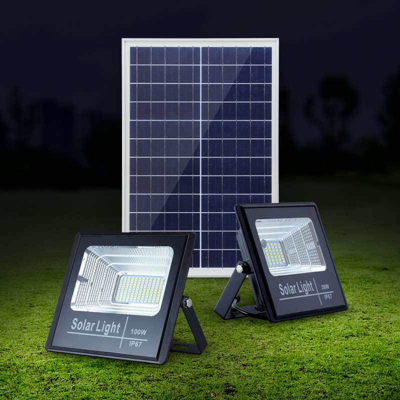 厂家直销太阳能家用户外庭院投光灯景观一拖二室内外照明投光灯