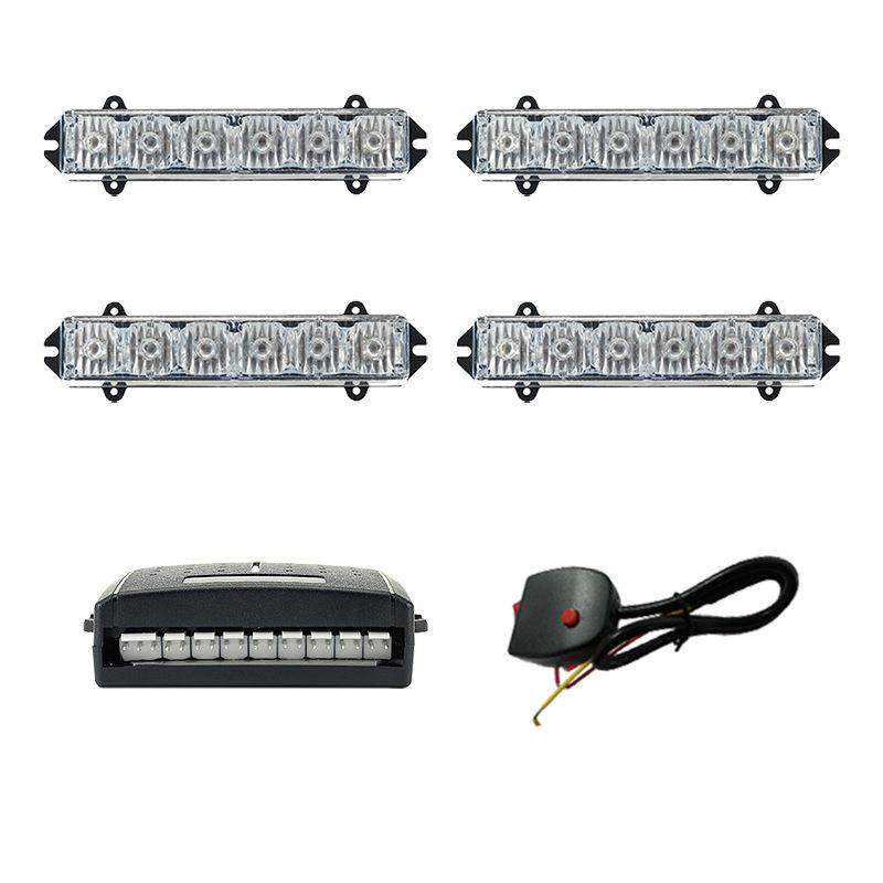 源头工厂：一拖四中网警示灯爆闪灯频闪改装灯LED信号灯100-6D4C