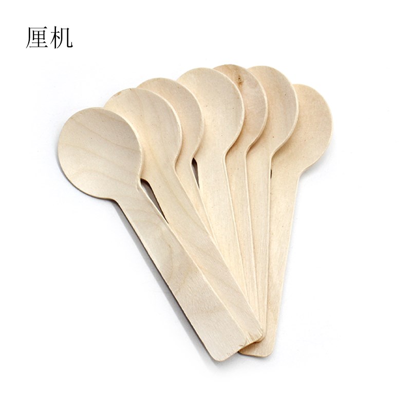 100MM圆头勺 迷你木质勺子 幼儿园手工课材料 小型挖勺工具 100个