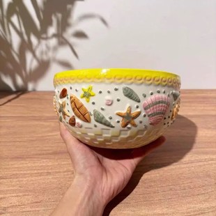 特别好看碗高级陶瓷海洋碗家用6寸面碗单个手工碗吃饭碗轻奢餐具
