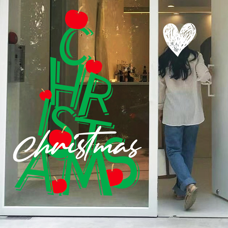 圣诞节装饰圣诞树玻璃门贴纸店铺装扮氛围铃铛布置场景窗花静电贴,节庆用品/礼品,圣诞装饰品,淘宝优惠券,粉丝福利购,淘宝优惠卷