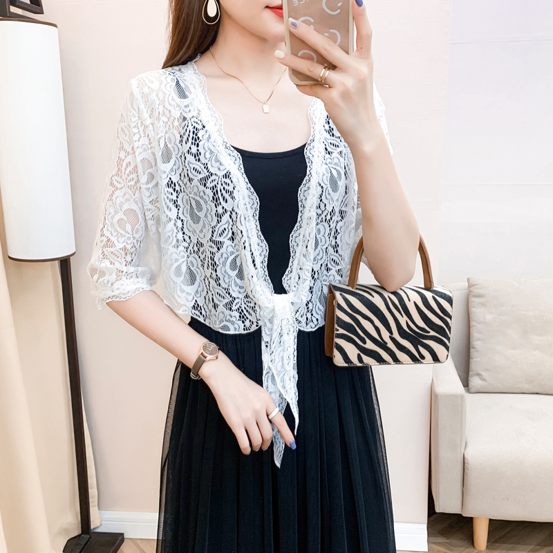 小披肩夏季蕾丝防晒衣薄外套女外披配裙子旗袍外搭小开衫短款罩衫