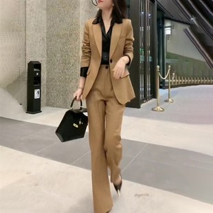 高级感职业套装女春秋2023新款西装外套阔腿裤时尚气质名媛两件套