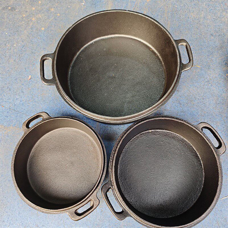 青海甘肃加厚纯手工铸铁焜锅烙饼馍馍锅平底老式烧壳子火灰堆烤馍