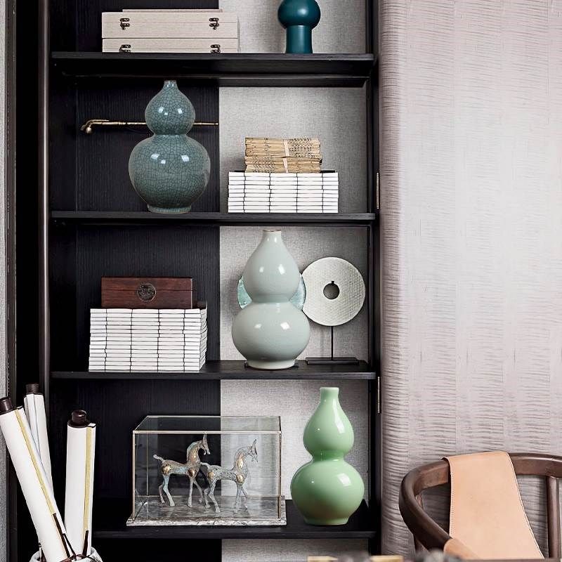 景德镇陶瓷中国风仿古葫芦瓷瓶花瓶插花客厅博古架办公室装饰摆件