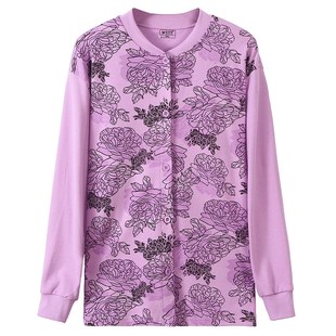 全棉妈妈线衣裤 套装 老人打底棉毛套服 纯棉秋衣秋裤 中老年人女开衫